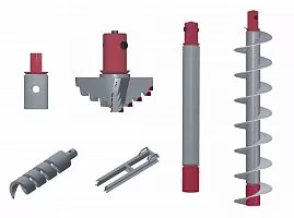 Шнековый инструмент D=180-198 мм соединение шестигранник S55 (двухмуфтовые, износостойкие)